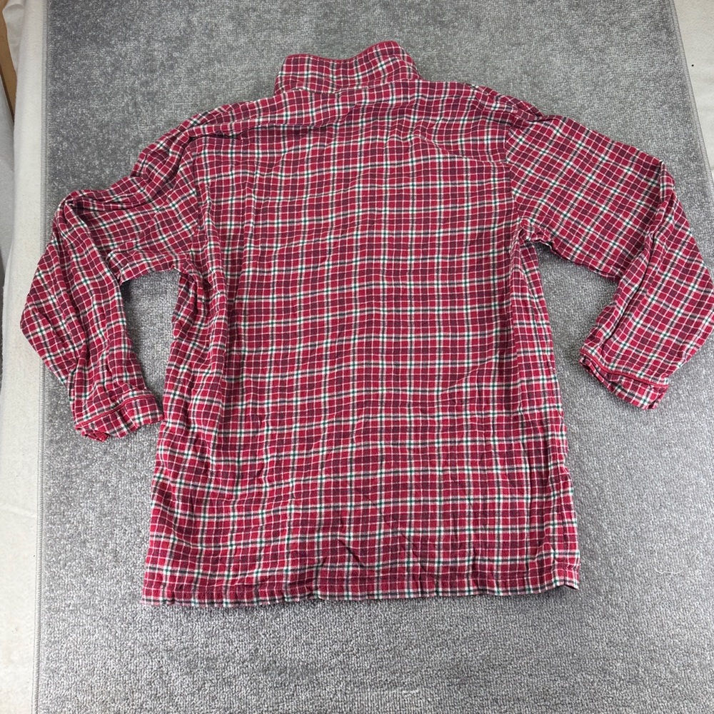 Disney Plaid Button Up Christmas PJ Shirt Mens L Daddy Embroidered Mickey Pluto - Picture 8 of 8